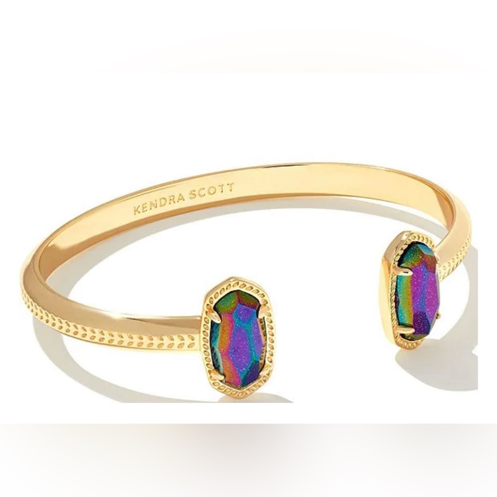 Gold Iridescent Blue Bracelet by Kendra Scott